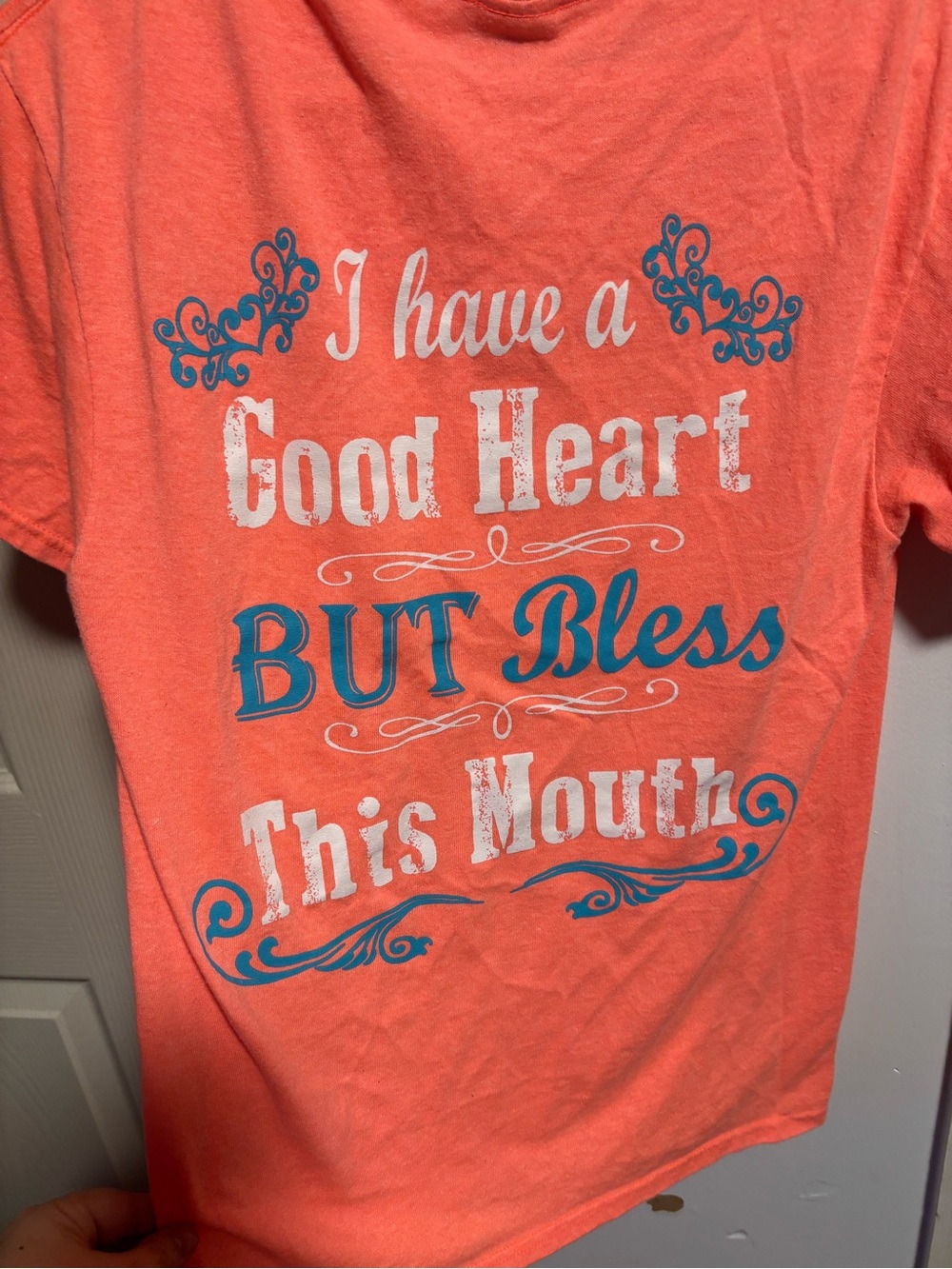 ' Coral Graphic Tee - 'I Have a Good Heart'